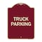 Signmission Designer Series Truck Truck Parking, Burgundy Heavy-Gauge Aluminum Sign, 24" x 18", BU-1824-22785 A-DES-BU-1824-22785 - alternate 1
